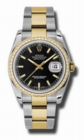 Rolex Datejust 116243BKSO Stainless Steel and 18kt Yellow Gold