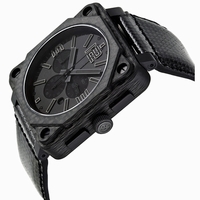 Bell and Ross Aviation BR0194-CA-FIBER-PH Black Clous de Paris design