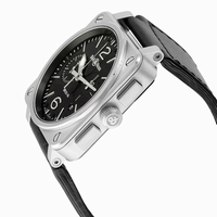 Bell and Ross Aviation BR0394-BL-SI/SCA Mens