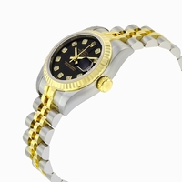 Rolex Lady Datejust 179173BKDJ Black With 10 Diamonds