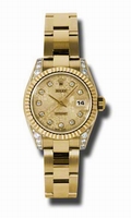 Rolex Lady Datejust 179238CJDO 18kt Yellow Gold Case Set With 24 Diamonds