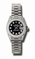 Rolex Lady Datejust 179159BKDP 18k White Gold Diamond