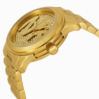 Michael Kors Runway MK5706 Gold Crystal Pave with Oversized Embossed MK