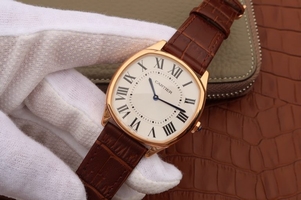 AAA Cartier Drive de Cartier White Dial Leather Strap Watch00676