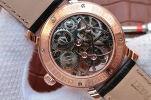Audemars Piguet Jules Audemars Skeleton Tourbillon Dial Leather Strap Watch01232