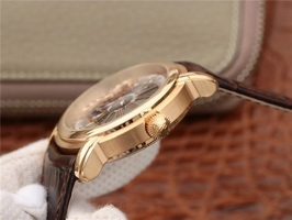 Audemars Piguet Millennium Series 15350 V9F Skeleton Gray Dial Dark Brown Leather Strap Watch00719
