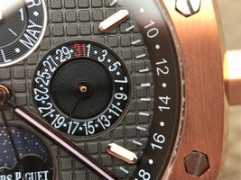 Audemars Piguet Royal Oak 41mm 26574 Black Dial Leather Strap Watch01005