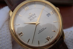 Best 1:1 Omega MKF De Ville 37mm White Dial Markers Leather Strap Watch00785