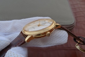 Best 1:1 Omega MKF De Ville 37mm White Dial Markers Leather Strap Watch00785