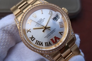 Best Knockoff Rolex DateJust 31mm Diamonds Bezel Roman Markers White Dial Watch00201