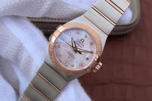 Best Quality Omega V6 Constellation 27mm Dial Diamonds Markers Bracelet Omega Watch00703