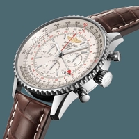 Breitling Navitimer 1 B04 Chronograph GMT 48 Steel Mercury Silver Watch00512