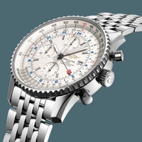 Breitling Navitimer 1 Chronograph GMT 46 Steel Silver Watch00908