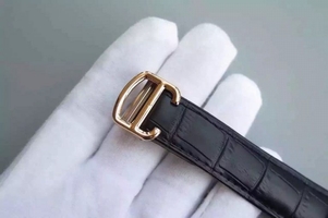 Cartier Ballon Bleu 40mm Diamonds Bezel Black Dial Leather Strap Watch00374
