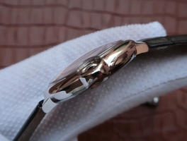 Cartier Ballon Bleu 42mm White Textured Dial Black Leather Strap Watch00099