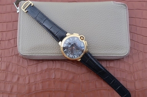 Cartier Ballon Bleu De Cartier Chrono 44mm Black Dial Leather Strap Watch01252
