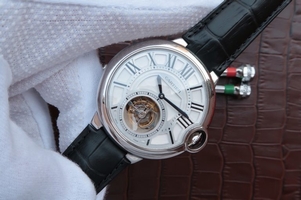 Cartier Ballon Bleu Tourbillon 44mm Black Leather Strap Watch00772