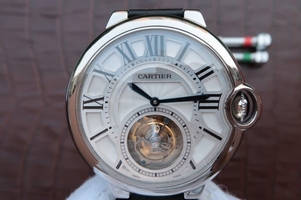 Cartier Ballon Bleu Tourbillon 44mm Black Leather Strap Watch00772
