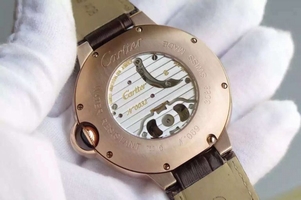 Cartier Ballon Bleu Tourbillon Brown Leather Strap Watch01070