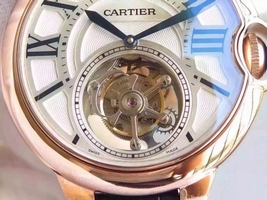 Cartier Ballon de Cartier 46MM Tourbillon White Dial Leather Strap Watch01022