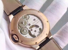 Cartier Ballon de Cartier 46MM Tourbillon White Dial Leather Strap Watch01022