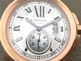 Cartier Calibre de Cartier White Dial Leather Strap Watch00044