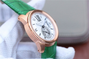 Cartier Calibre de Cartier White Dial Leather Strap Watch00044
