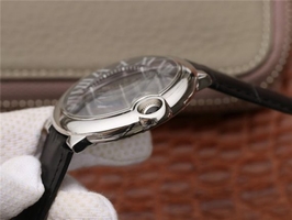 Cartier Cartier Ballon Bleu 42mm CRF Black Textured Dial Leather Strap Watch00812