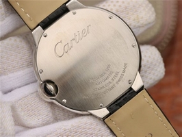 Cartier Cartier Ballon Bleu 42mm CRF Black Textured Dial Leather Strap Watch00812