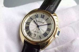 Cartier Cle de Cartier White Textured Dial Leather Strap Cartier Watch01248