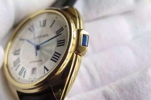 Cartier Cle de Cartier White Textured Dial Leather Strap Cartier Watch01248