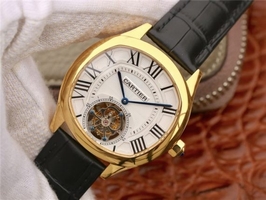Cartier Drive de Cartier Tourbillon White Textured Dial Leather Strap Cartier Watch00228