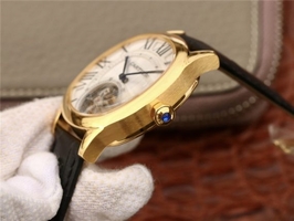 Cartier Drive de Cartier Tourbillon White Textured Dial Leather Strap Cartier Watch00228