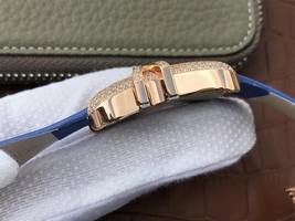 Cartier High Jewelry Watches WJ306014 Blue Dial Blue Fabric Strap Watch00530