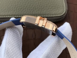 Cartier High Jewelry Watches WJ306014 Blue Dial Blue Fabric Strap Watch00530