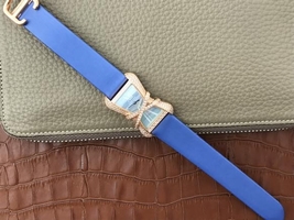 Cartier High Jewelry Watches WJ306014 Blue Dial Blue Fabric Strap Watch00530
