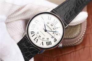 Cartier Ronde de Cartier 42mm White Dial Leather Strap Watch01117