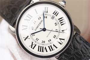 Cartier Ronde de Cartier 42mm White Dial Leather Strap Watch01117