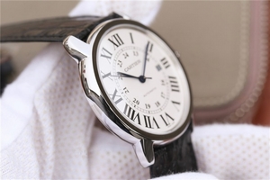 Cartier Ronde de Cartier 42mm White Dial Leather Strap Watch01117