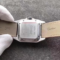 Cartier Santos 100 33mm White Dial Pink Leather Strap Watch00362