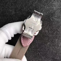 Cartier Santos 100 33mm White Dial Pink Leather Strap Watch00362