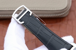 Cartier Tank MC Black Textured Dial Black Leather Strap Watch01081