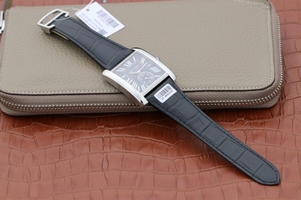Cartier Tank MC Black Textured Dial Black Leather Strap Watch01081