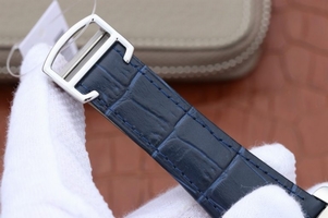 Cartier Tank MC Blue Textured Dial Blue Leather Strap Watch01171