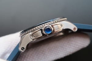 Cartier TF Calibre De Cartier Diver Blue Dial Blue Rubber Strap Watch00504