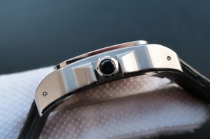 Cartier V6 Santos 100 41mm White Dial Black Leather Strap Watch01318