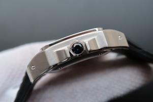 Cartier V6 Santos 100 W20106X8 36mm White Dial Black Leather Strap Watch00109