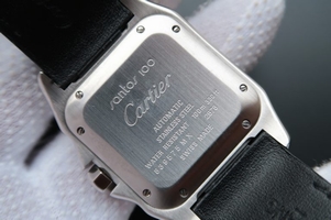 Cartier V6 Santos 100 W20106X8 36mm White Dial Black Leather Strap Watch00109
