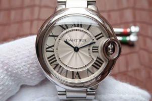 Cartier V6F Ballon Bleu 33mm White Dial Bracelet Ronda Quartz Watch00569