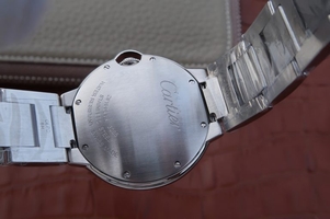 Cartier V6F Ballon Bleu 36mm White Dial Bracelet Ronda Quartz Watch00196
